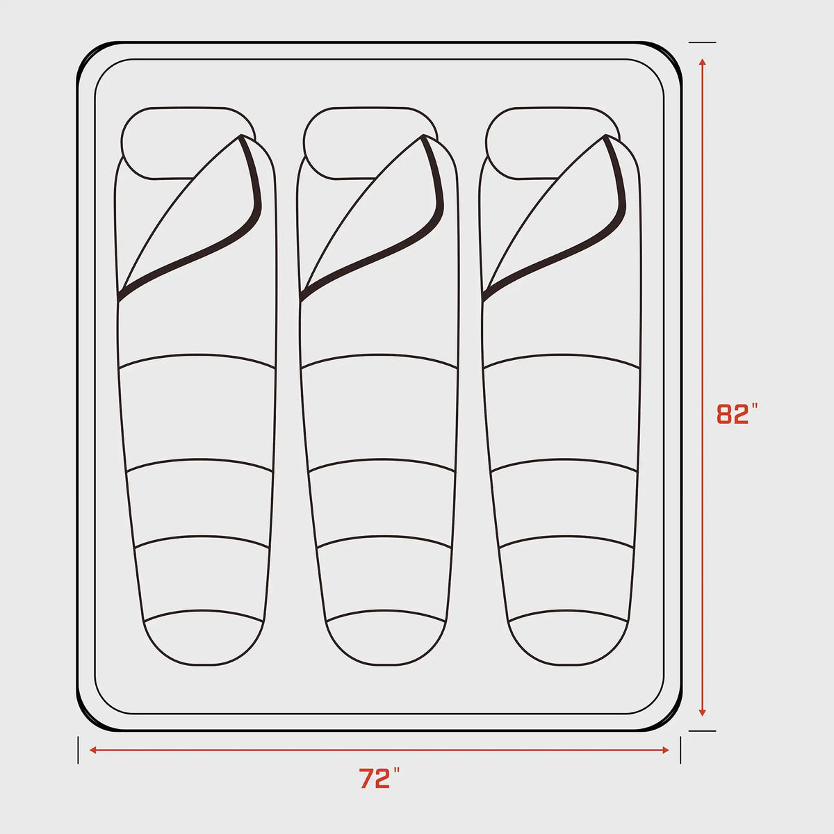Kali King rooftop tent — Interior dimensions
