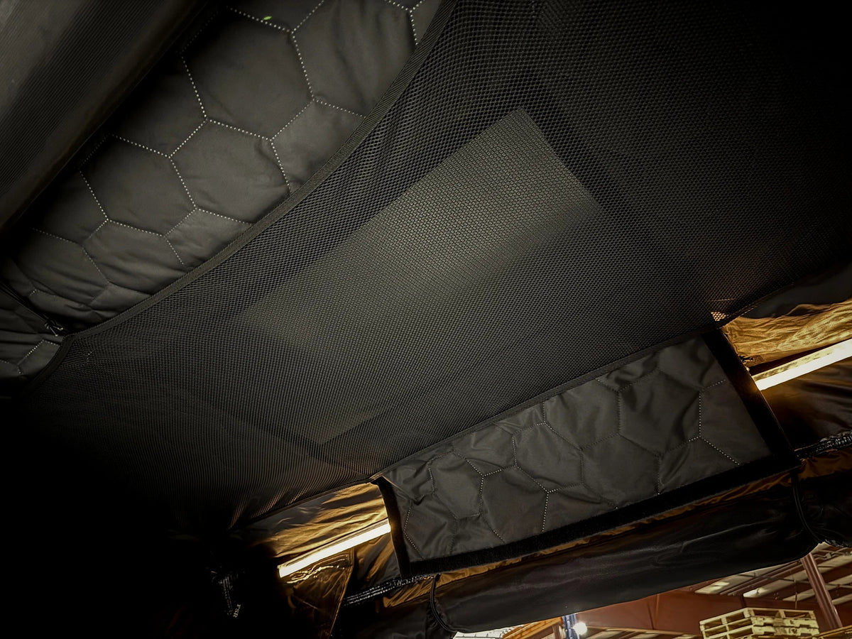 Evolution XL rooftop tent — Interior vent open