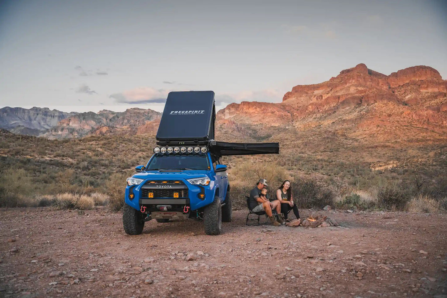 Aspen Pro Standard rooftop tent — With awning installed