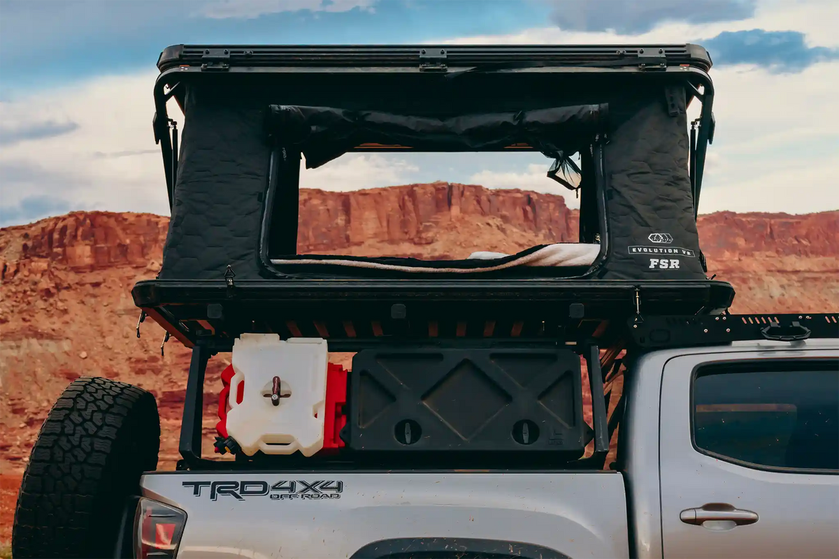 Evolution XL rooftop tent — Truck bed rack install