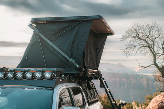 Evolution XL rooftop tent — In use