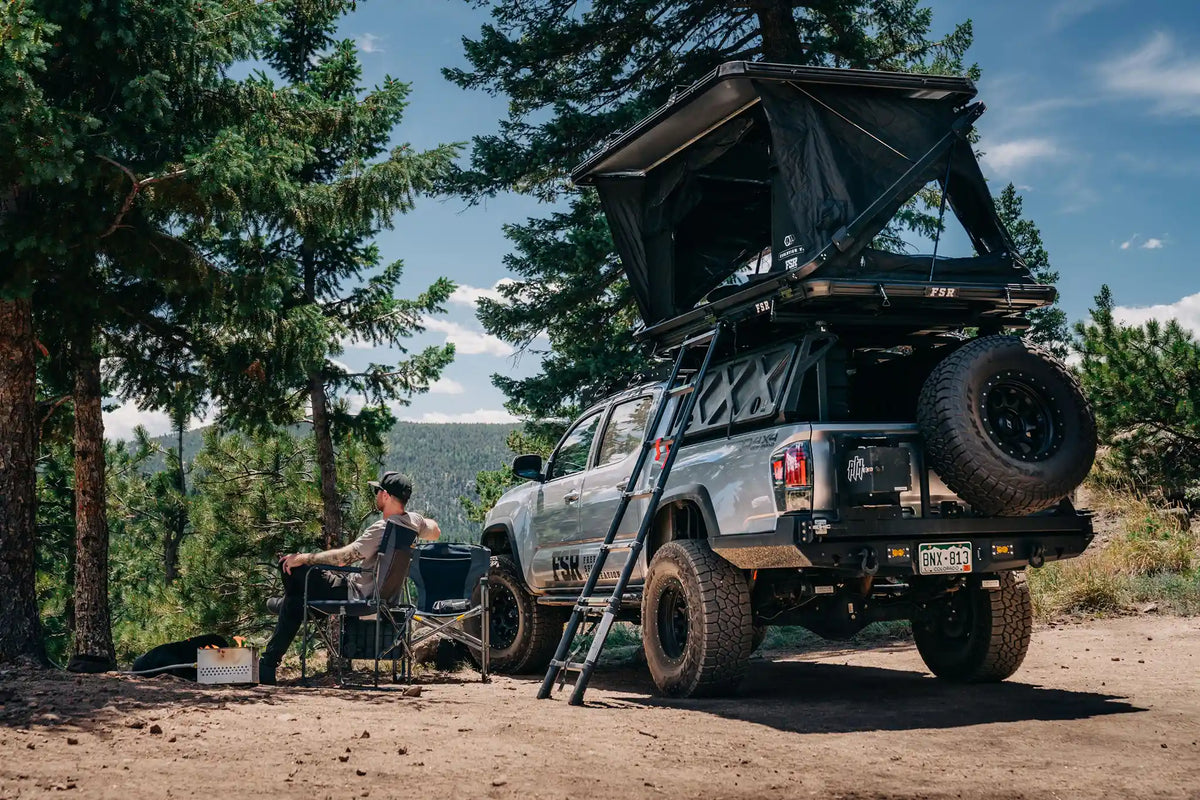Evolution XL rooftop tent — Truck camping setup