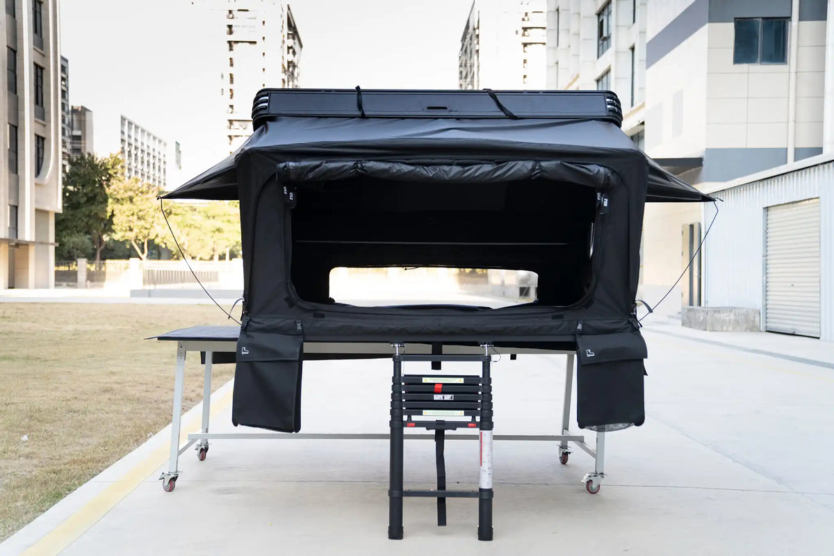 Kali King rooftop tent — Front open