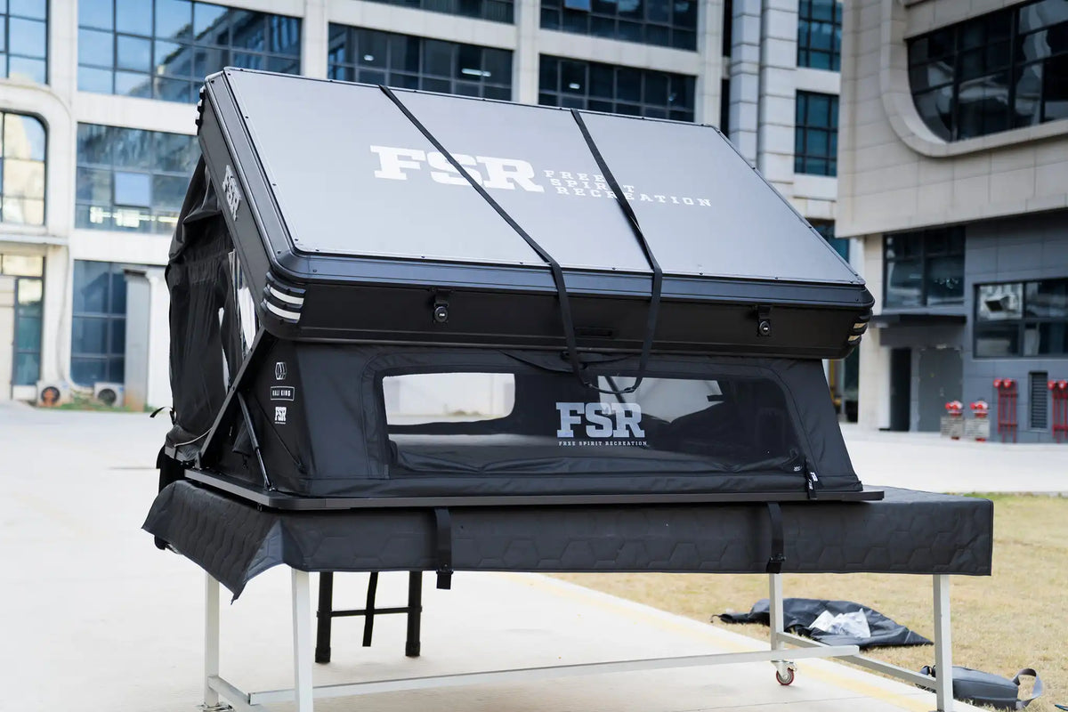 Kali King rooftop tent — Rear back open