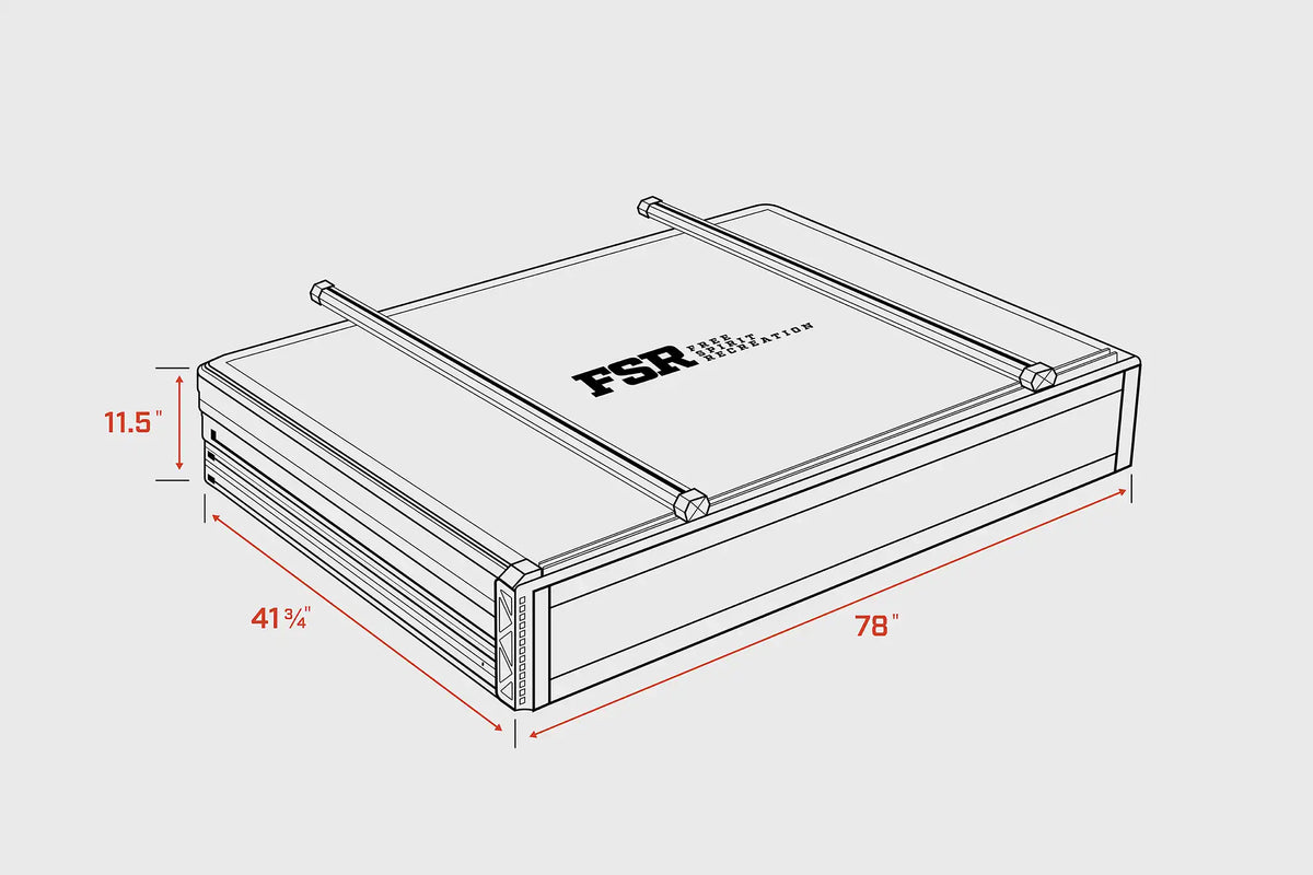 Nova King rooftop tent — Closed dimensions