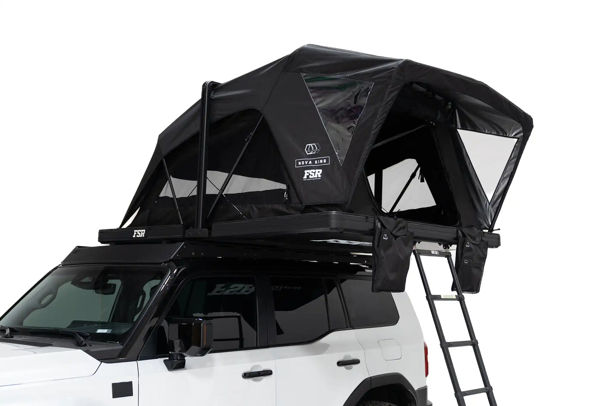 Nova King rooftop tent — Door windows open