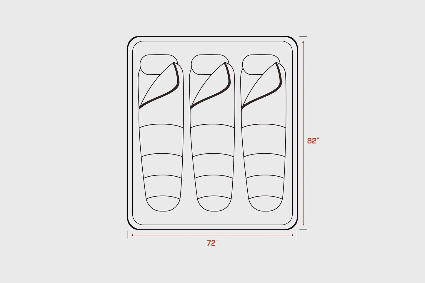 Nova King rooftop tent — Interior dimensions
