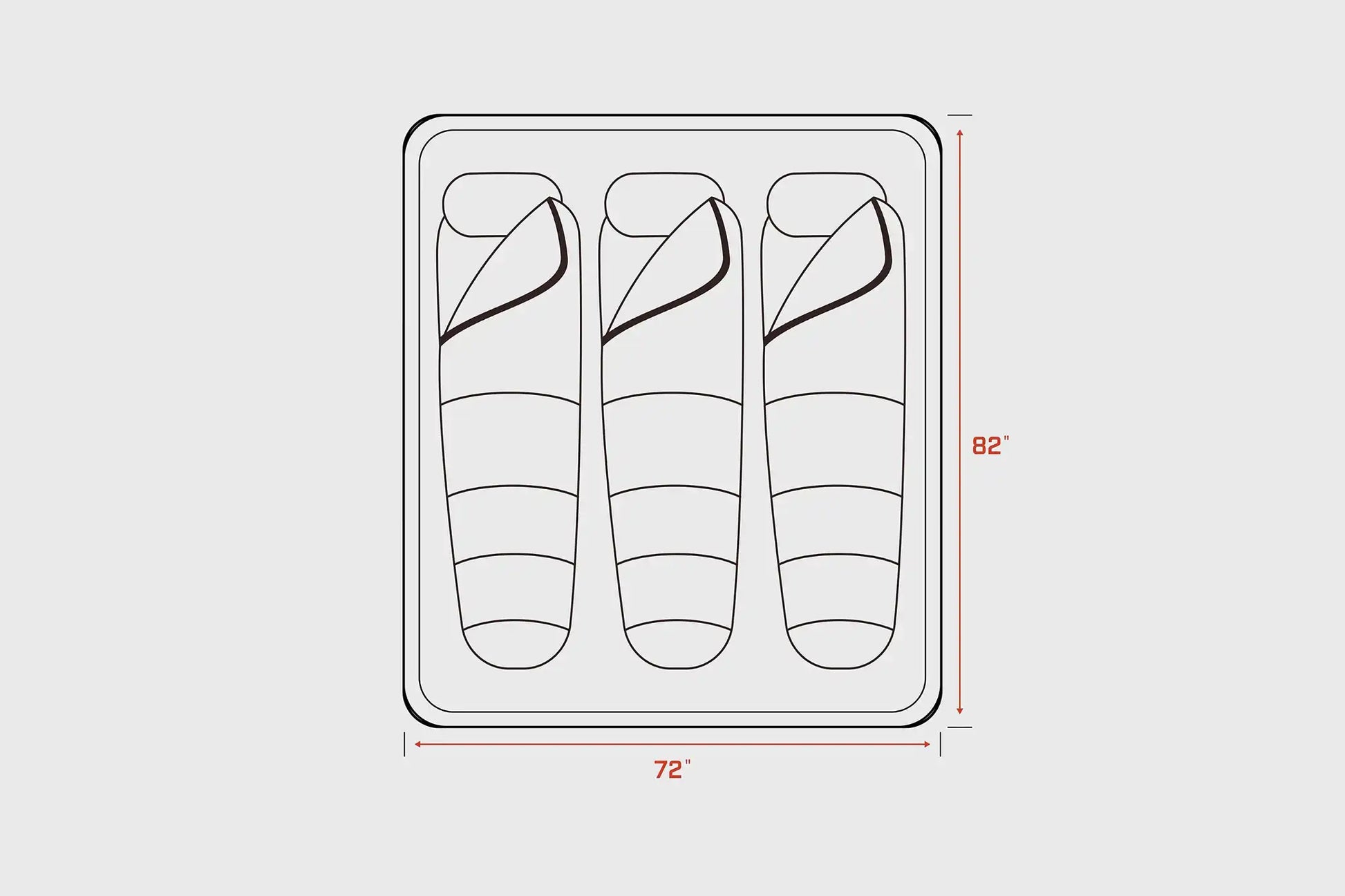 Nova King rooftop tent — Interior dimensions