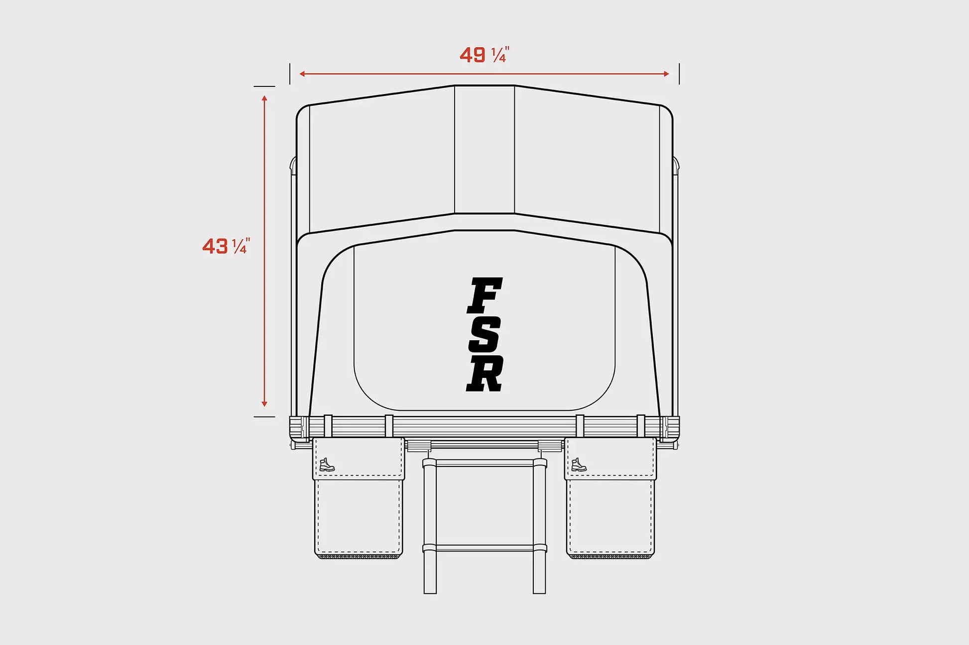 Nova Standard rooftop tent — Open width dimensions