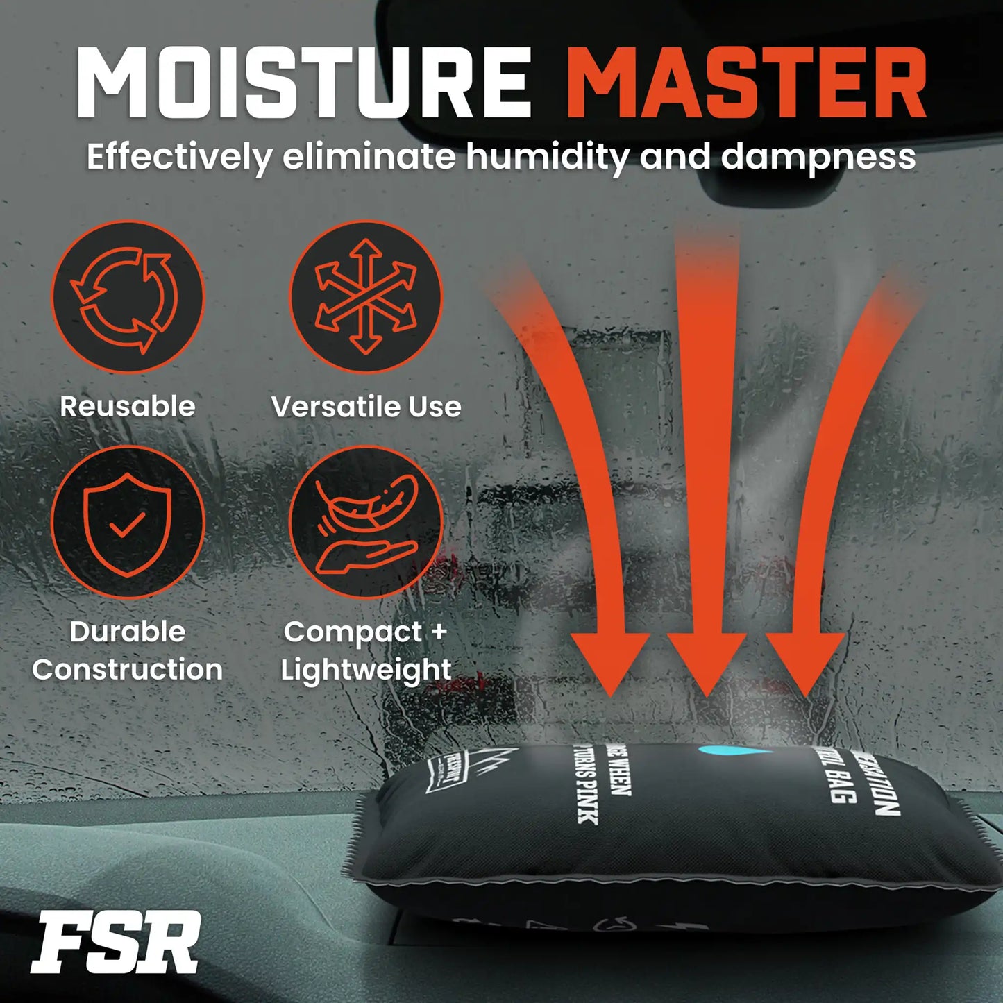 Rooftop tent dehumidifier bag infographic