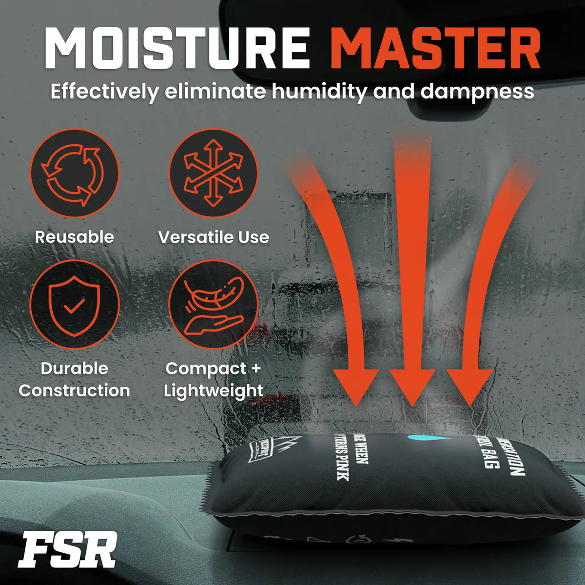 Rooftop tent dehumidifier bag infographic
