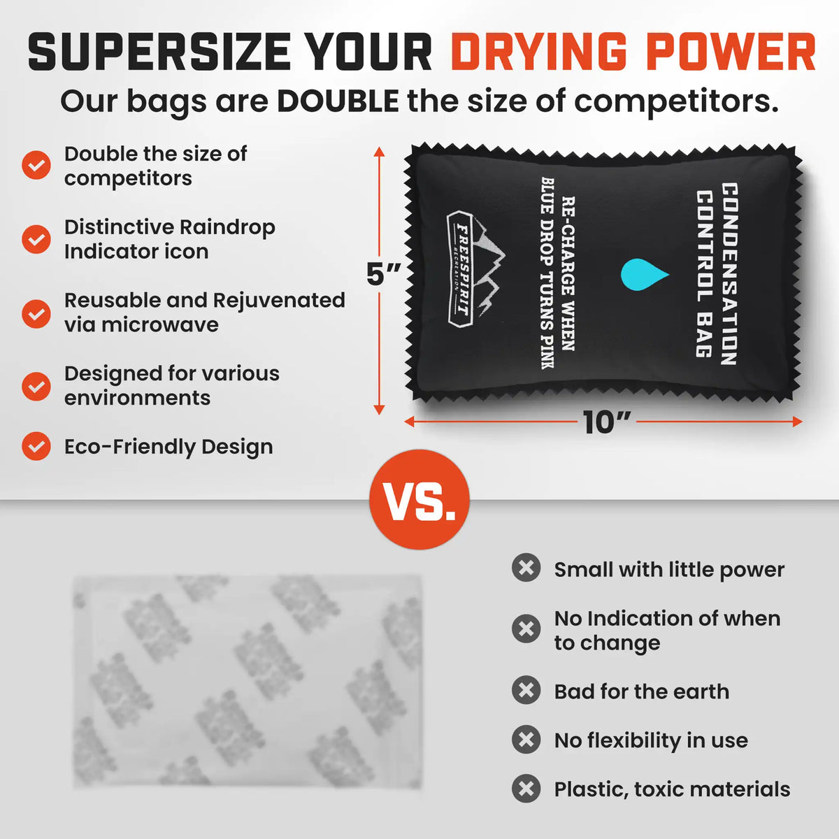 Reusable rooftop tent dehumidifier bag compared to competitors