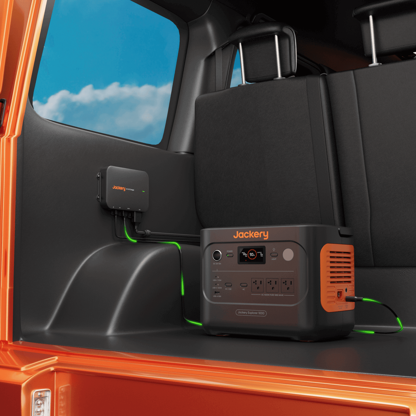 Jackery DC-DC Alternator Charger in use