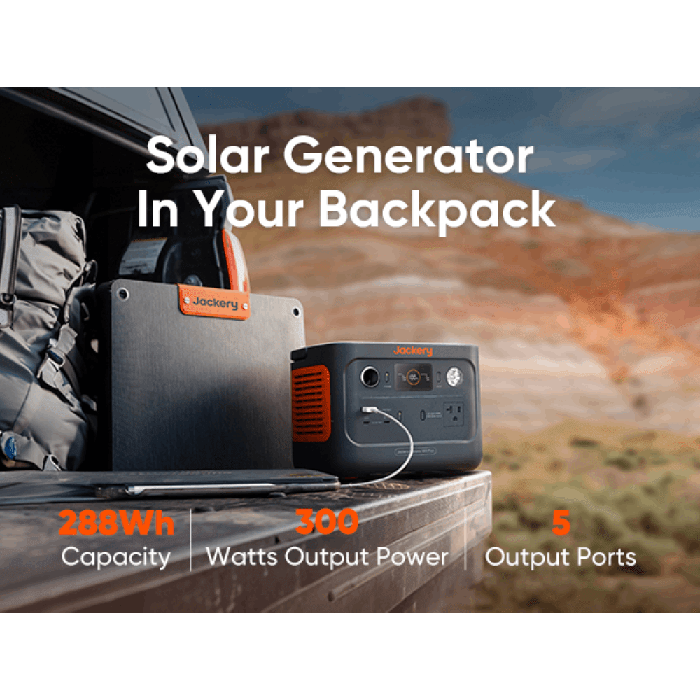Jackery Explorer 300 Plus ports and display