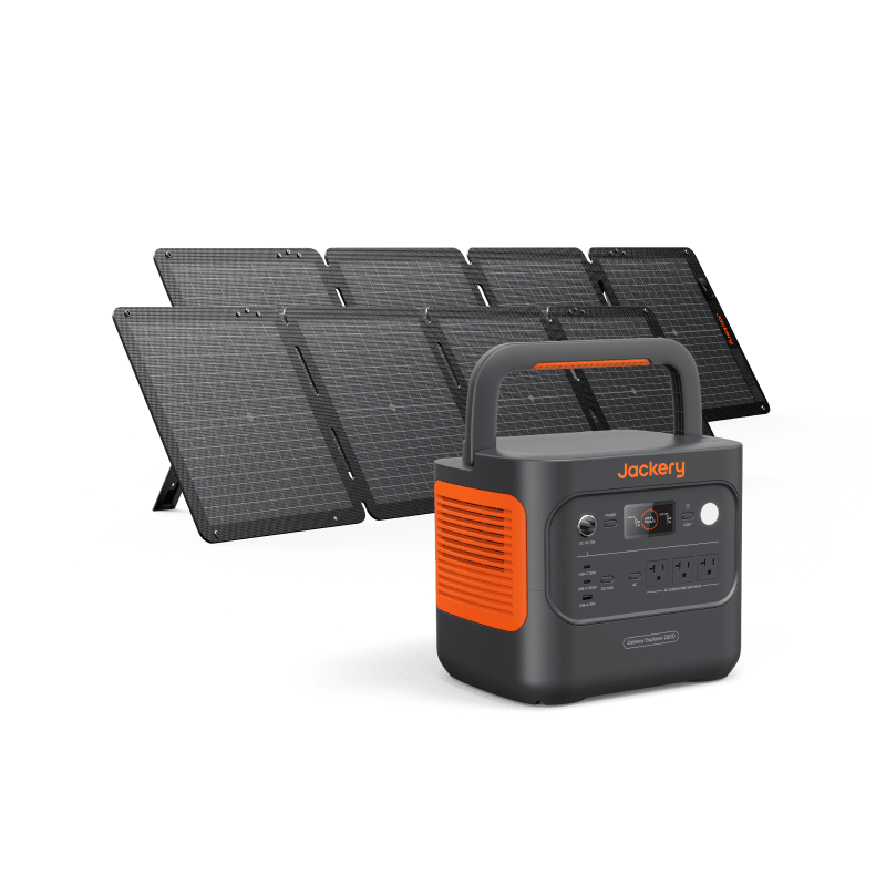 Jackery 2000 v2 solar generator charging from the sun