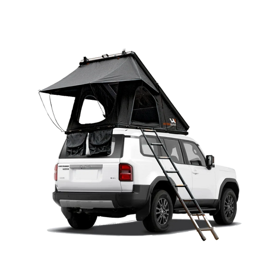 Polaris Plus triangle rooftop tent mounted on vehicle roof