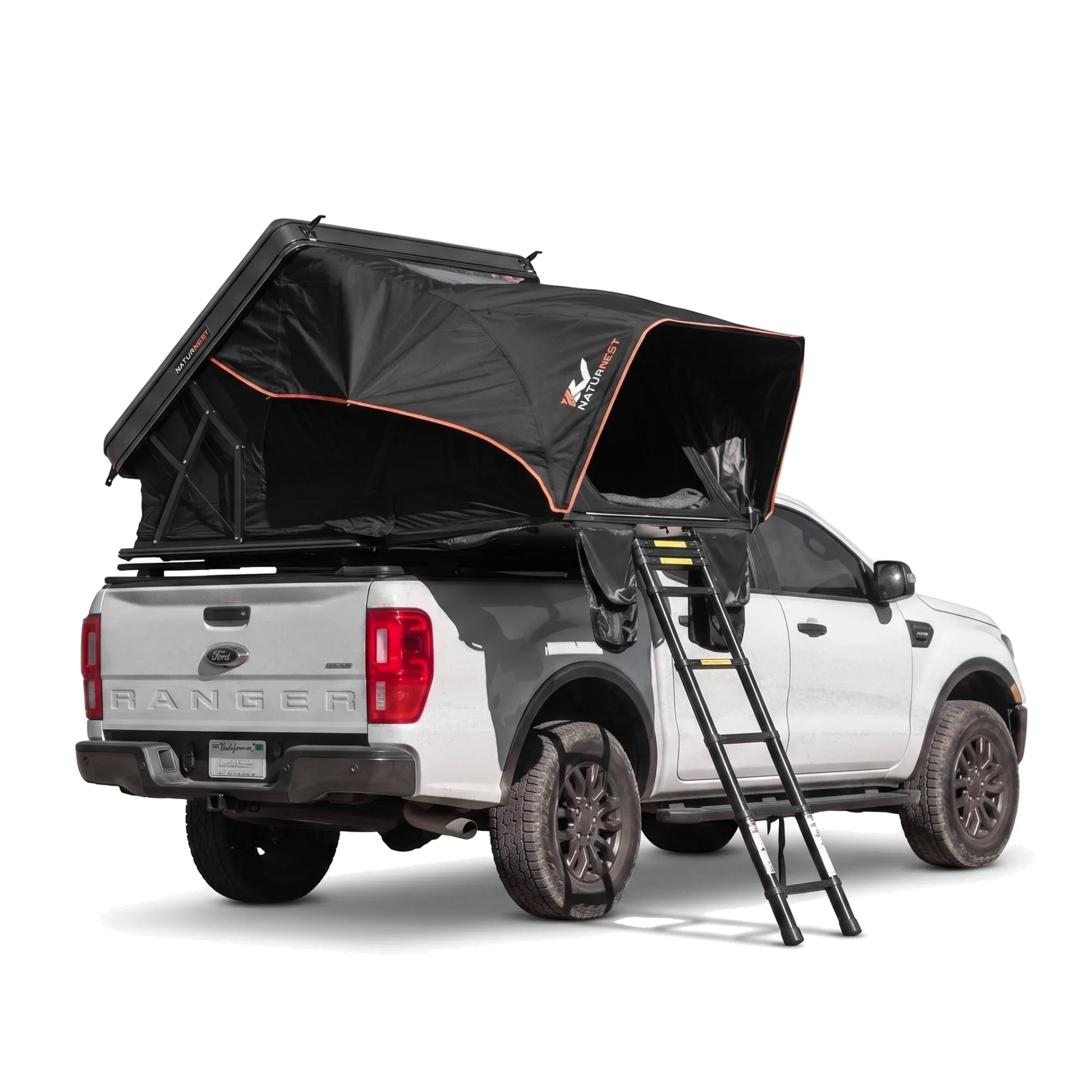 Sirius 2 Aluminum clamshell rooftop tent mounted on vehicle roof