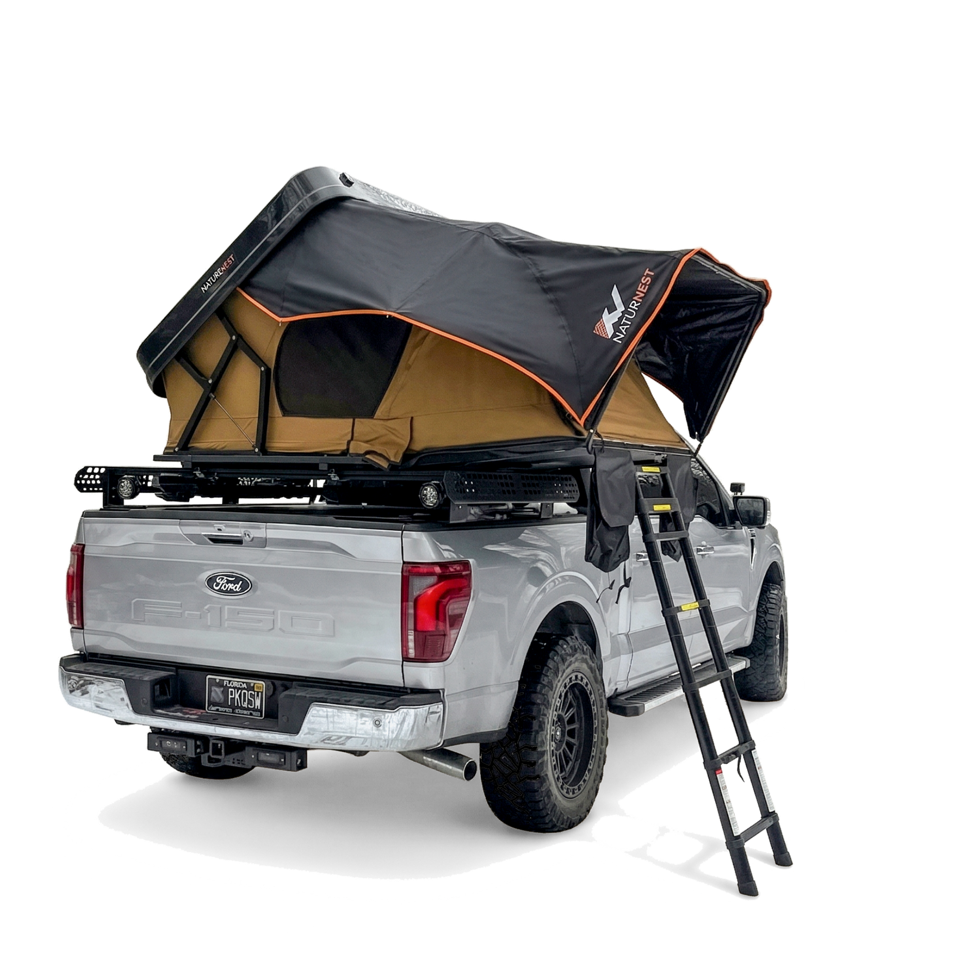Sirius 2 ABS clamshell rooftop tent mounted on vehicle roof