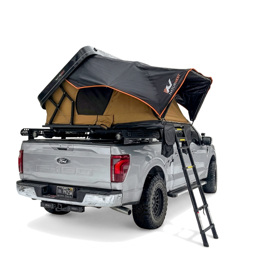Sirius 2 ABS clamshell rooftop tent mounted on vehicle roof